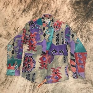 Vintage !! Wrangler Button Up Western Shirt !!